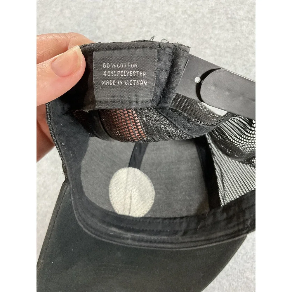 TravisMathew Mens Black Trucker Hat California Patch Snapback Mesh Golf Cap